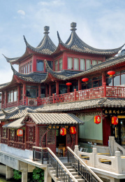 南京夫子庙景区得月台茶坊外景