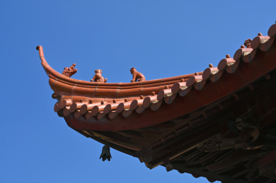 中国风古建筑屋檐脊兽