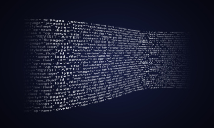 写满了程序代码的数据流代码研发开发维护bug漏洞破译攻击概念