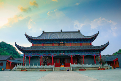 中国广东省粤北韶关翁源县东华寺建筑风光