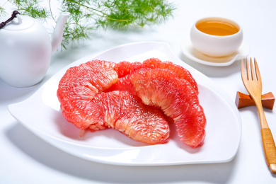 新鲜水果富含维生素的红肉柚子