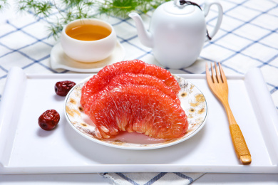 新鲜水果富含维生素的红肉柚子