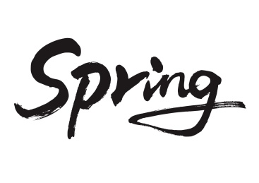 SPRING原创毛笔手写英文字体矢量