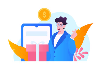 邀请好友获得好礼，扁平矢量人物场景创意概念插画