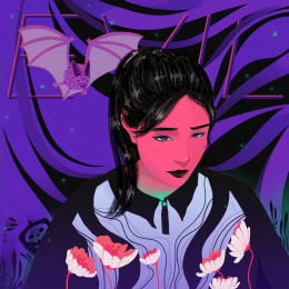 万圣节哥特气氛人物插画