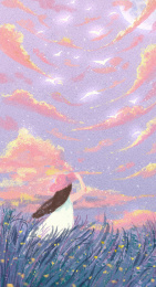 梦幻少女简约扁平插画