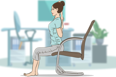 办公室颈椎保健操之双手背后拉伸