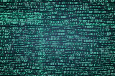 程序员在代码之中发现bug二进制比特流01数据流编程防火墙网络安全概念