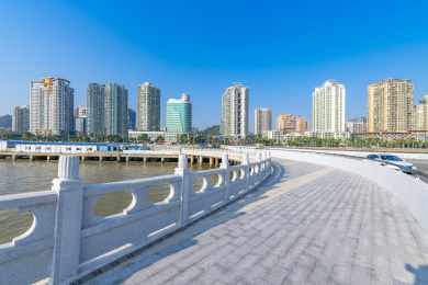 广东省珠海市情侣路野狸岛马路风光