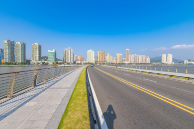 广东省珠海市情侣路野狸岛马路风光