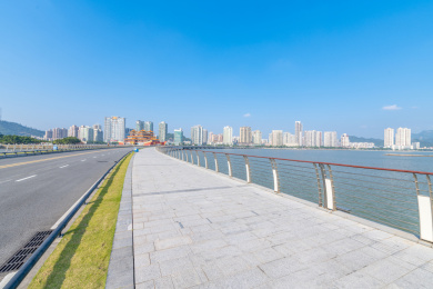 广东省珠海市情侣路野狸岛马路风光