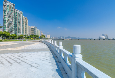 广东省珠海市情侣路野狸岛城市风光