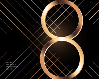 黑色金色数字抽象线条创意广告海报