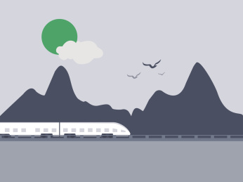 行驶在郊外的高铁列车