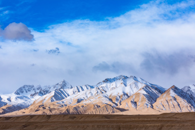 中国新疆南疆帕米尔高原雪山草原自然风光