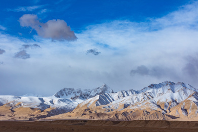 中国新疆南疆帕米尔高原雪山草原自然风光