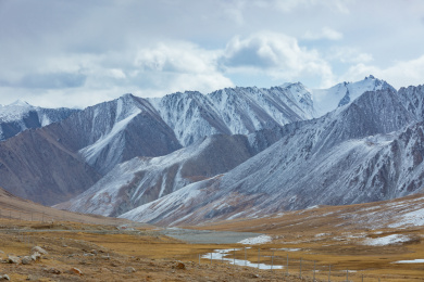 中国新疆南疆帕米尔高原雪山草原自然风光