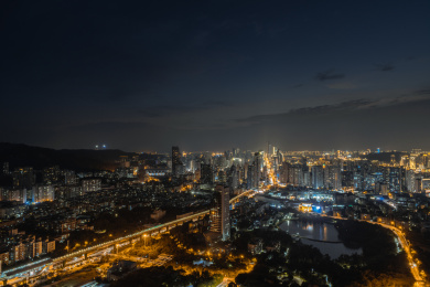 中国福建厦门思明区莲前夜景风光