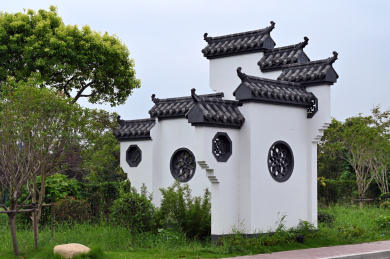 中国南方古镇乡村徽派马头墙建筑