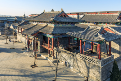中国山东省青州古城内的中式传统建筑