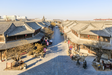 中国山东省青州古城内的街景