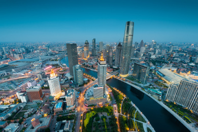 天津市城市夜晚天际线