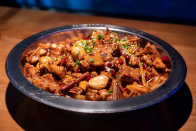 中国中式菜肴美味的仔排煲