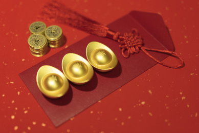 金元宝新年红色背景