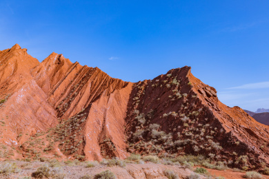 中国新疆南疆库车县天山神秘大峡谷自然风光