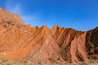 中国新疆南疆库车县天山神秘大峡谷自然风光
