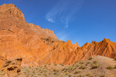 中国新疆南疆库车县天山神秘大峡谷自然风光