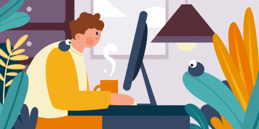 工作的人，矢量扁平概念插画