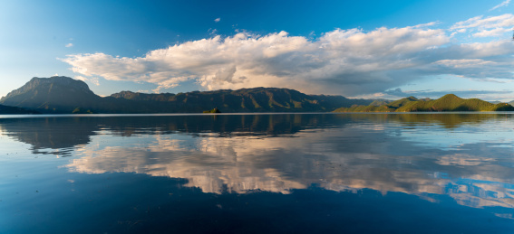 云南省泸沽湖晴天自然风光