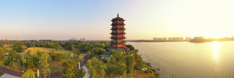 中国广东省东莞市华阳湖湿地公园风光