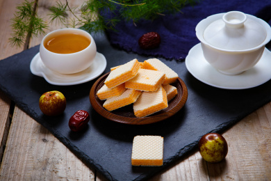 下午茶茶点美食原味威化饼干