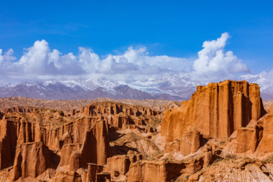 中国新疆南疆阿克苏地区温宿大峡谷秋季自然风光