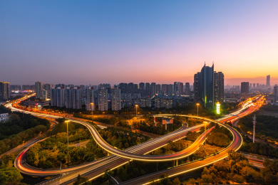中国江苏省无锡广南立交桥建筑风光