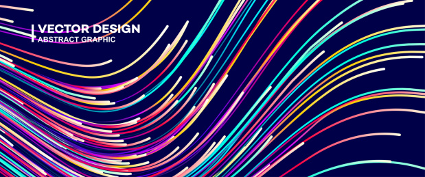 抽象的彩色线条矢量背景图，海报或banner背景图