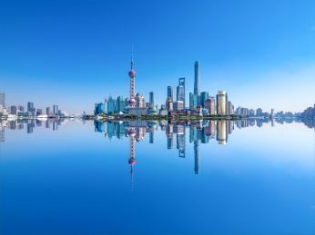 上海浦东陆家嘴天际线全景