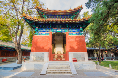 中国北京孔庙国子监碑亭建筑风光