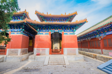 中国北京孔庙国子监碑亭建筑风光