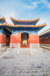 中国北京孔庙国子监碑亭建筑风光