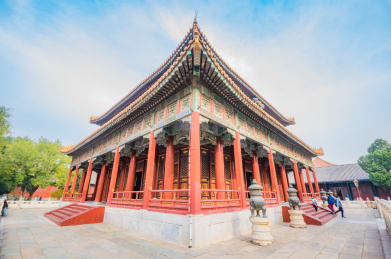 中国北京国子监辟雍殿建筑风光