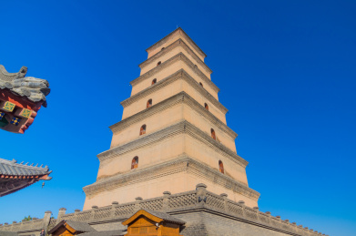 中国陕西西安大慈恩寺大雁塔建筑风光