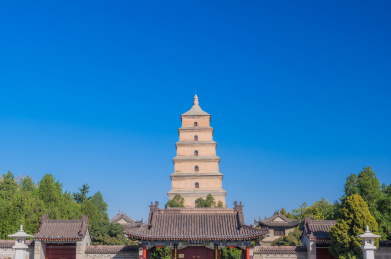 中国陕西西安大慈恩寺大雁塔建筑风光