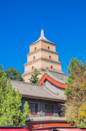 中国陕西西安大慈恩寺大雁塔建筑风光