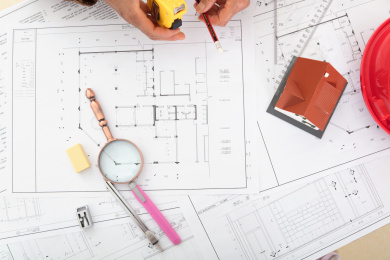 建筑图纸和一些相关的工具