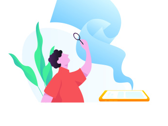 查看信用账单的男人， 矢量扁平人物场景创意概念插画