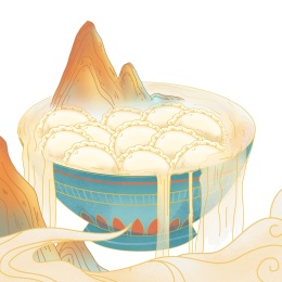 冬至包饺子元素