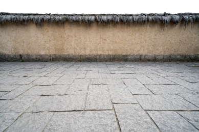 古代民间黄墙砖地